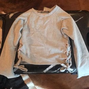Naked wardrobe tied cropped sweatshirt